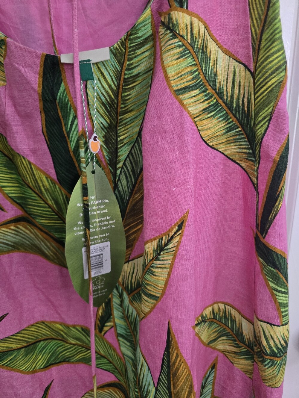 NWT FARM Rio Cross Back Linen Midi Dress - Picture 6 of 8